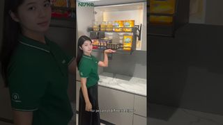 Manual Pull - Down Baskets Demo: High - Cabinet Access + Hover Feature